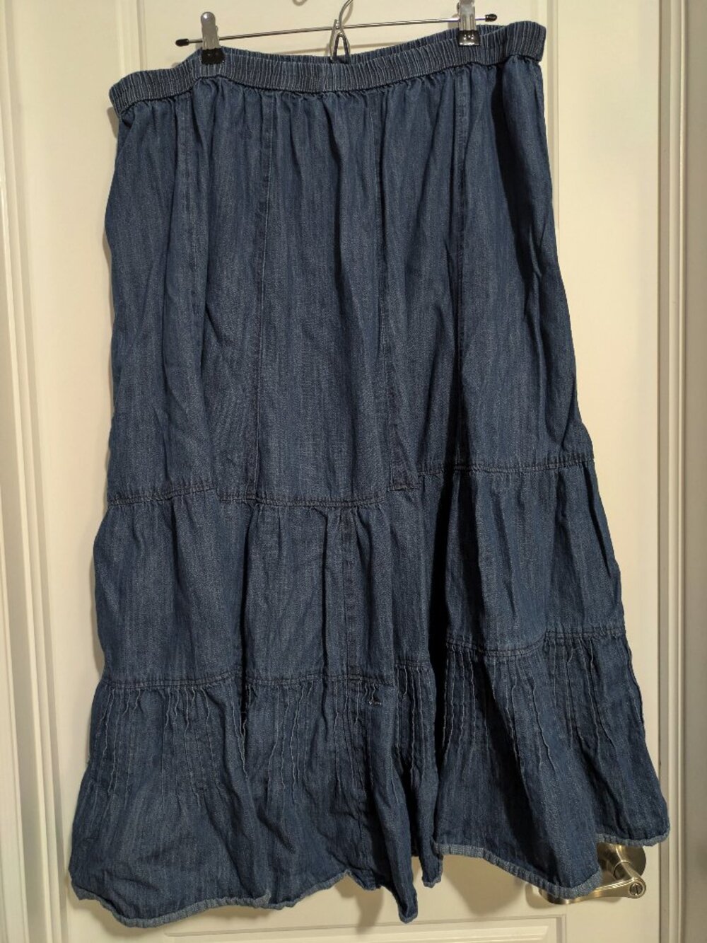 Roaman's Denim Maxi Skirt Plus Sized (US 26W)